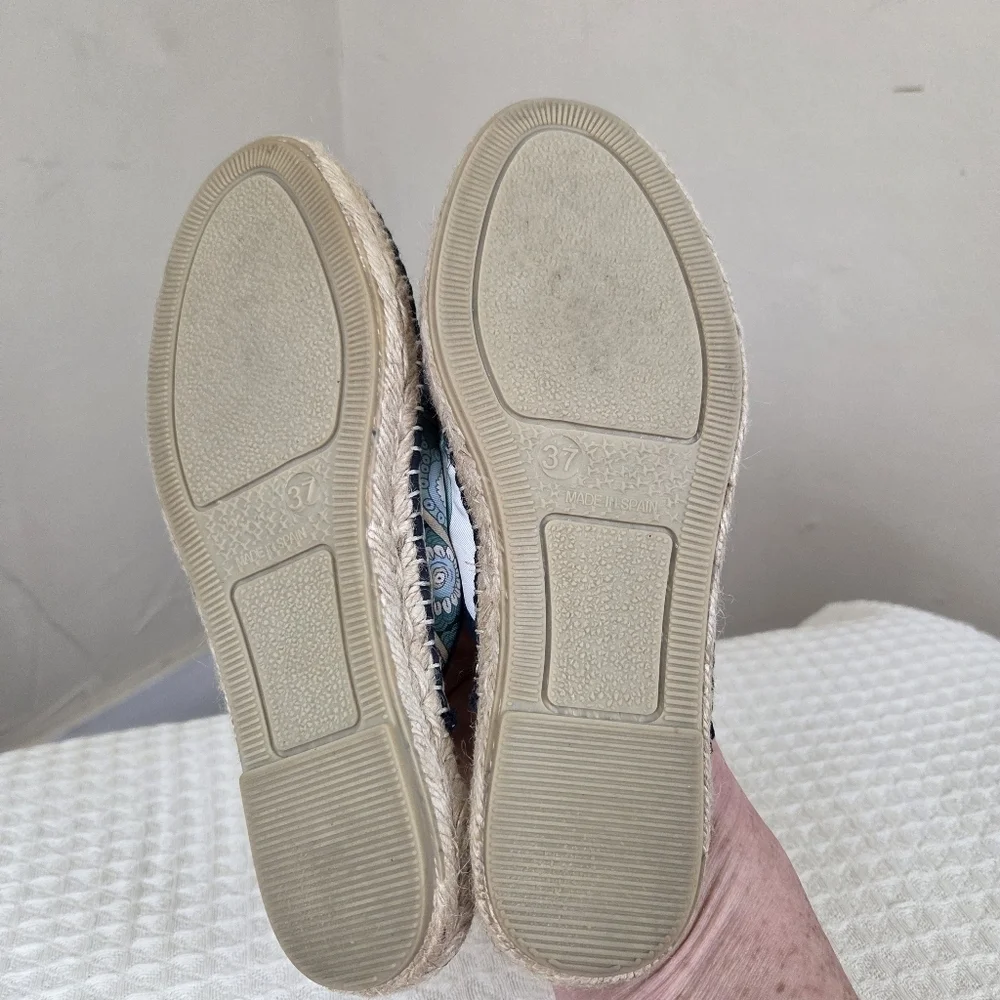Respoke Spanish Espadrille Mule Slides Paisley Print Women’s US 7 EU 37